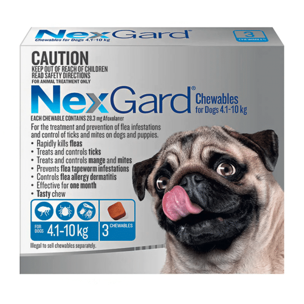 NexGard Chews for Medium Dogs 4.1 10kg 3s