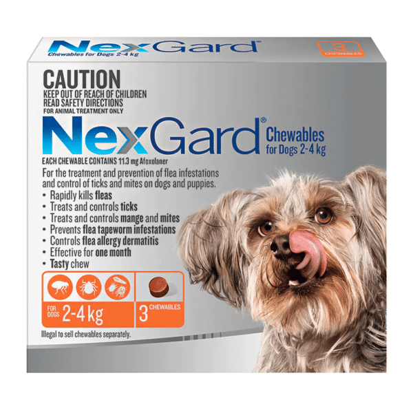 NexGard Chews for Small Dogs 2 4kg 3s