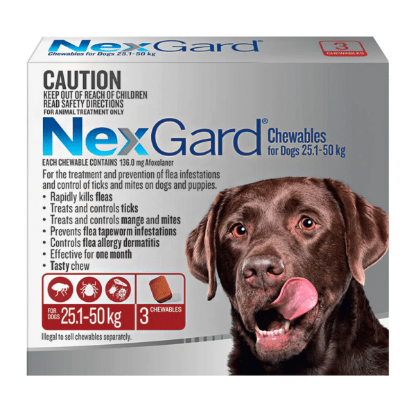 NexGard Chews for XLarge Dogs 25.1 50kg 3s