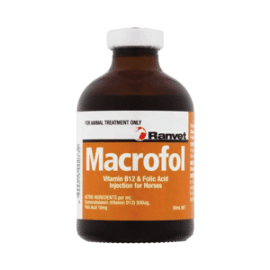 Ranvet macrofol vitamin b folic acid injection for horses 50ml