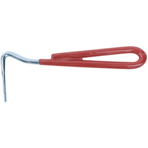 Hoof pick nickel plated red handle