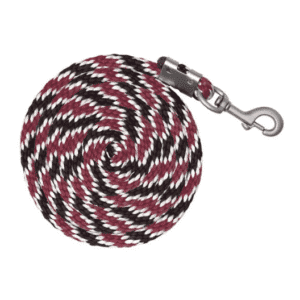 Braided nylon lead burgundyblackwhite