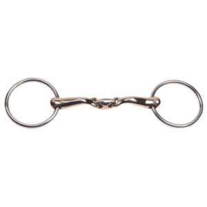 Curved gold training snaffle