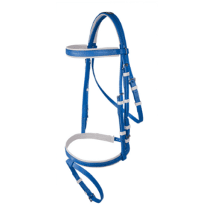 Hanoverian bridle blue white