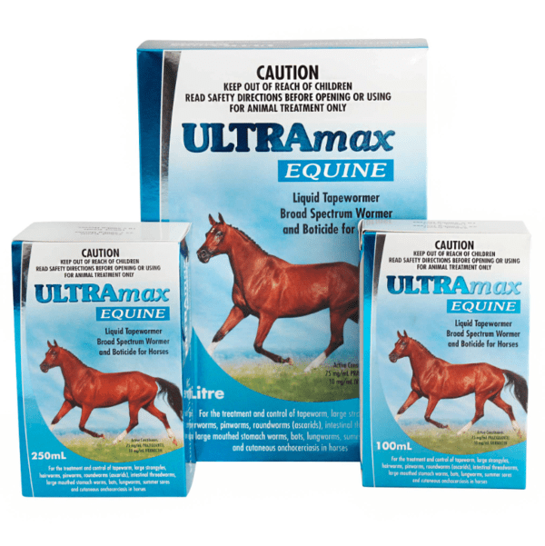 Ultramax equine liquid wormer for horses range