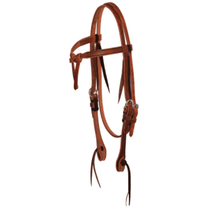Harness leather tie front browband headstall