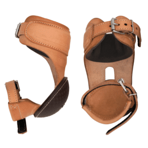 Leather buckle skid boots