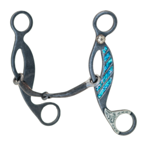 Turquoise smooth snaffle gag bit