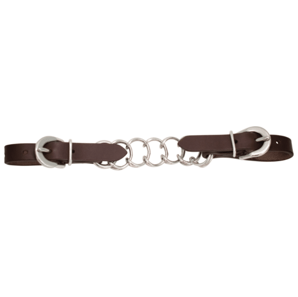 Western stainless steel curb chain with leather strap
