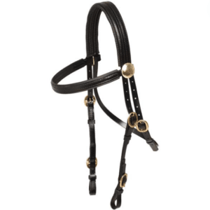 Brass buckle race bridle black