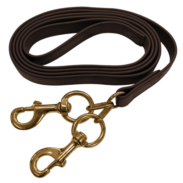 Brass double clip lead brown