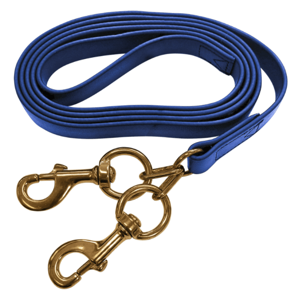 Brass double clip lead navy