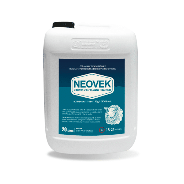 Neovek™ dicyclanil spray on sheep blowfly treatment 20l