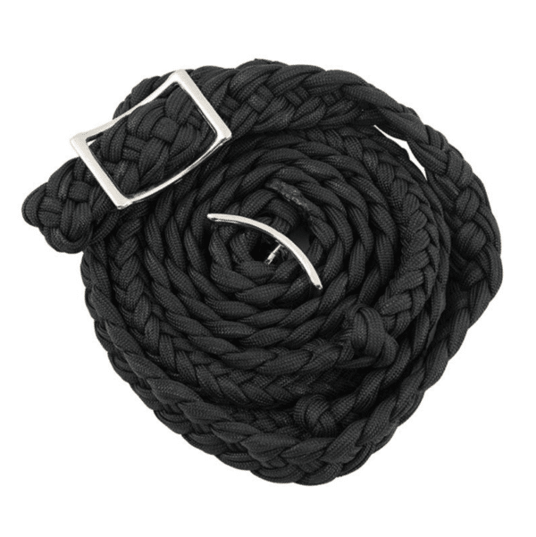 Braided Barrel Reins Black