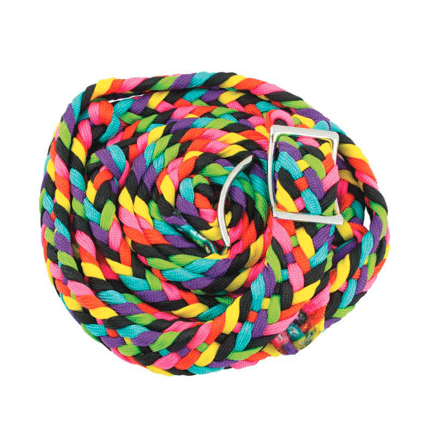 Braided Barrel Reins Rainbow