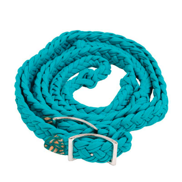 Braided Barrel Reins Turquoise