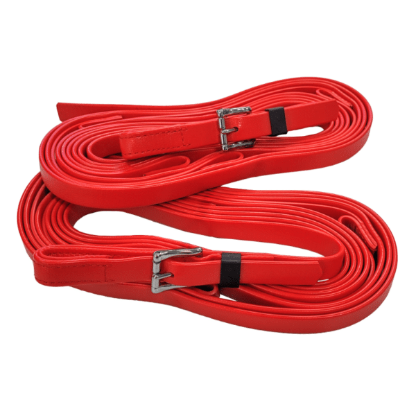 Plain 4 Loop Reins Red