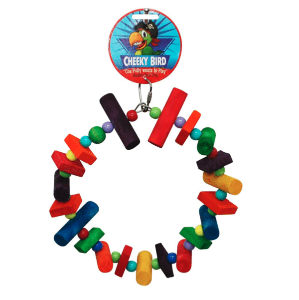 Cheeky Bird Wood & Bead Circle Medium